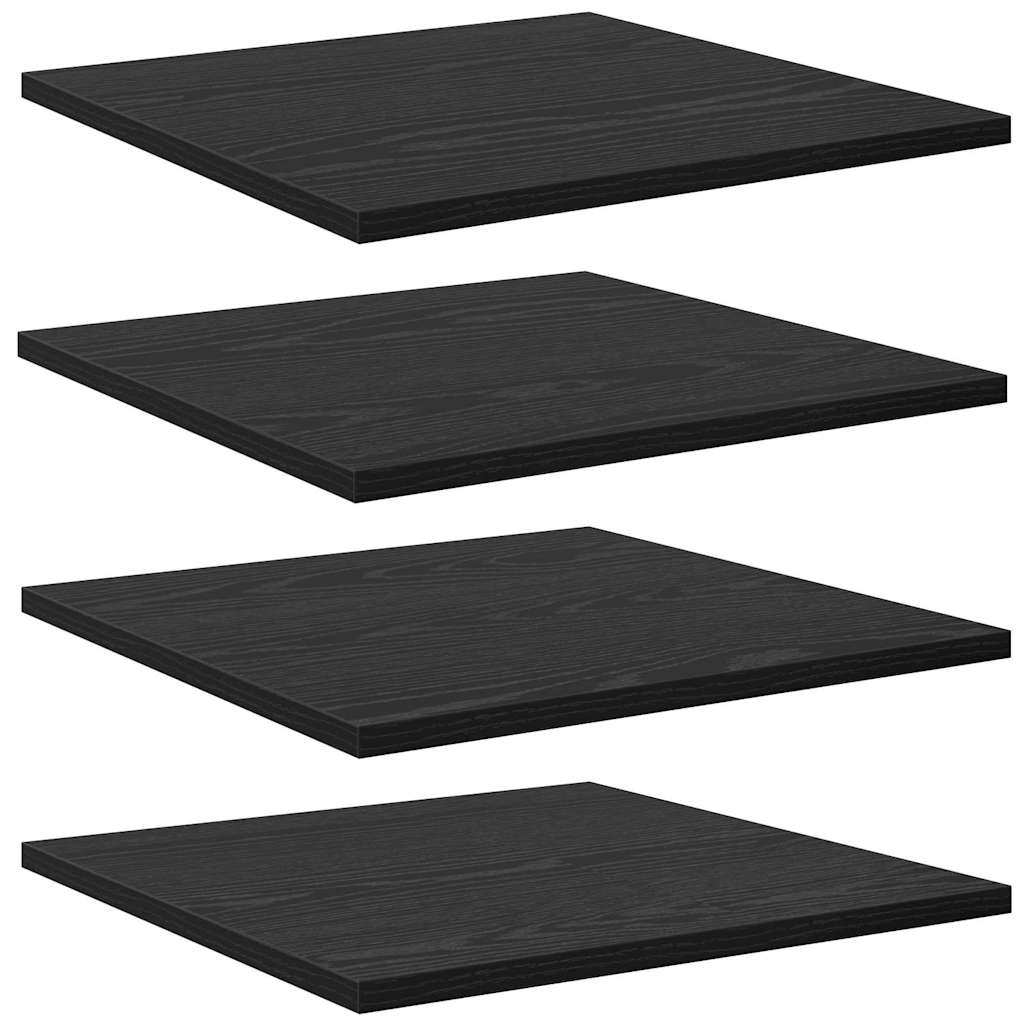 VidaXL Boekenplank Bord 4 pcs Zwart 40 x 40 x 1.5 cm Bewerkt hout