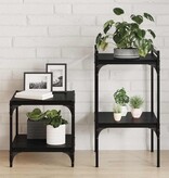 VidaXL Boekenplank Bord 4 pcs Zwart 40 x 40 x 1.5 cm Bewerkt hout