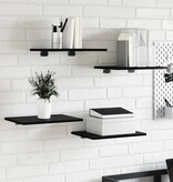 VidaXL Boekenplank Bord 4 pcs Zwart 40 x 30 x 1.5 cm Bewerkt hout
