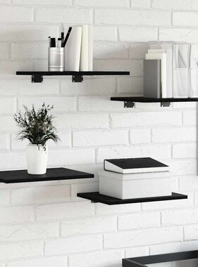 VidaXL Boekenplank Bord 4 pcs Zwart 40 x 30 x 1.5 cm Bewerkt hout