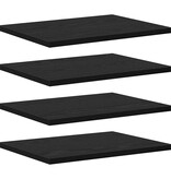 VidaXL Boekenplank Bord 4 pcs Zwart 40 x 30 x 1.5 cm Bewerkt hout