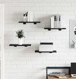 VidaXL Boekenplank Bord 4 pcs Zwart 40 x 30 x 1.5 cm Bewerkt hout
