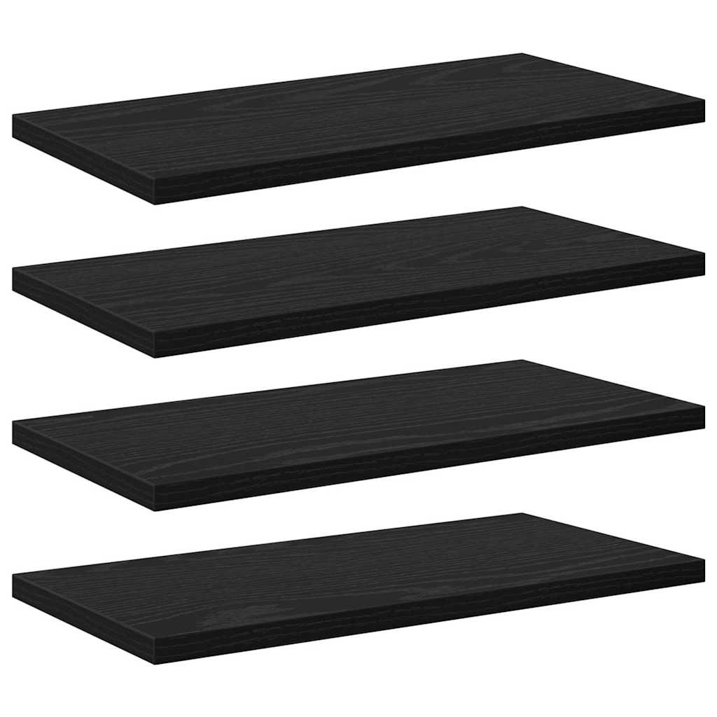 VidaXL Boekenplank Bord 4 pcs Zwart 40 x 20 x 1.5 cm Bewerkt hout