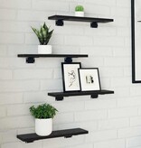 VidaXL Boekenplank Bord 4 pcs Zwart 40 x 10 x 1.5 cm Bewerkt hout