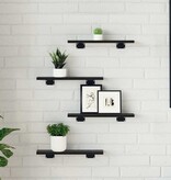 VidaXL Boekenplank Bord 4 pcs Zwart 40 x 10 x 1.5 cm Bewerkt hout