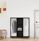 VidaXL Kledingkast met wiel Zwart eiken 102 x 38 x 110 cm Bewerkt hout