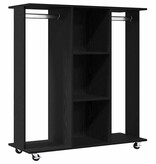 VidaXL Kledingkast met wiel Zwart eiken 102 x 38 x 110 cm Bewerkt hout