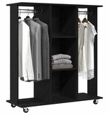 VidaXL Kledingkast met wiel Zwart eiken 102 x 38 x 110 cm Bewerkt hout