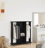 VidaXL Kledingkast met wiel Zwart eiken 102 x 38 x 110 cm Bewerkt hout