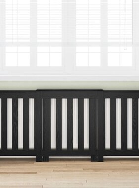 VidaXL Radiatorafdekking Zwart Eiken 205 x 21.5 x 83.5 cm