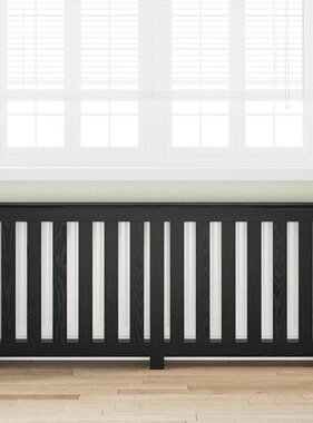 VidaXL Radiatorafdekking Zwart Eiken 175 x 20 x 82 cm