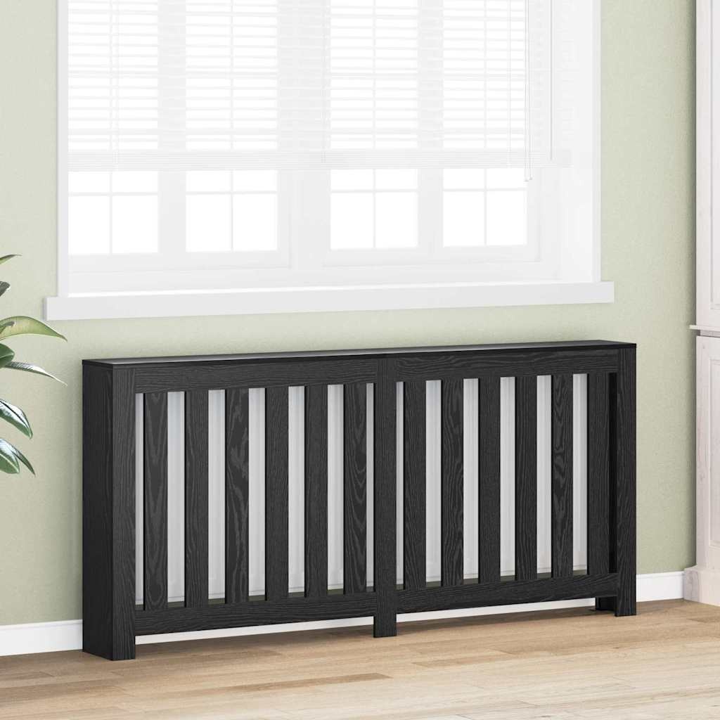 VidaXL Radiatorafdekking Zwart Eiken 175 x 20 x 82 cm