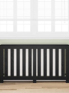 VidaXL Radiatorafdekking Zwart Eiken 149 x 20 x 82 cm