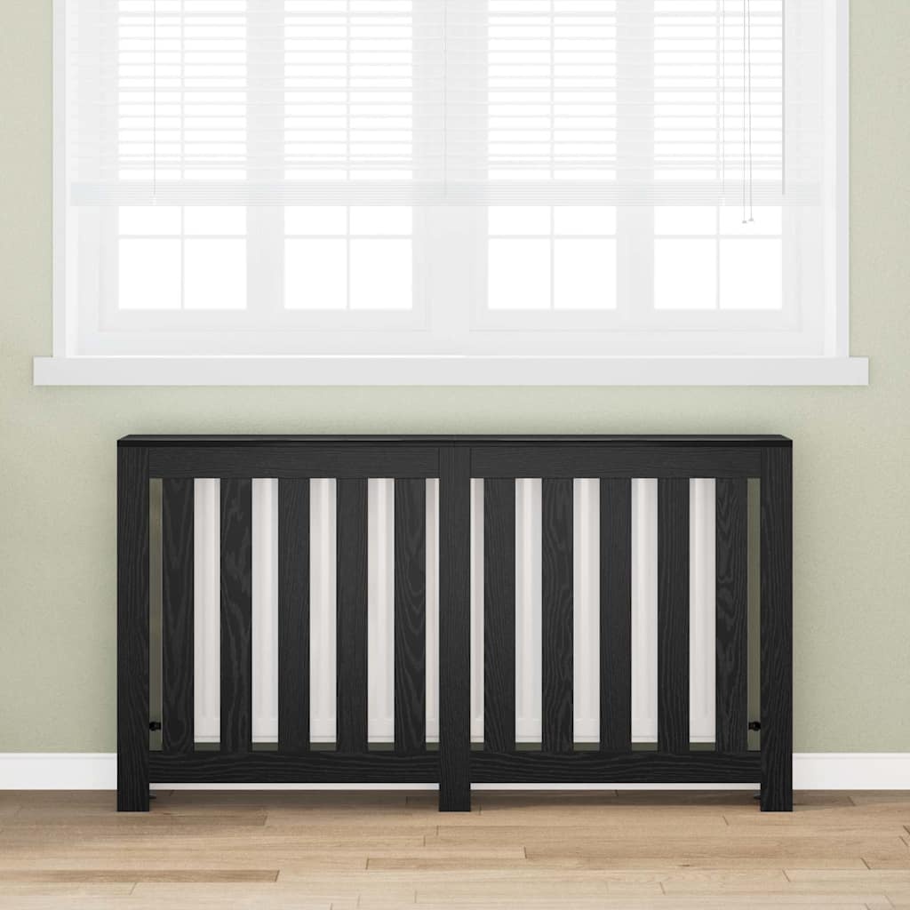 VidaXL Radiatorafdekking Zwart Eiken 149 x 20 x 82 cm