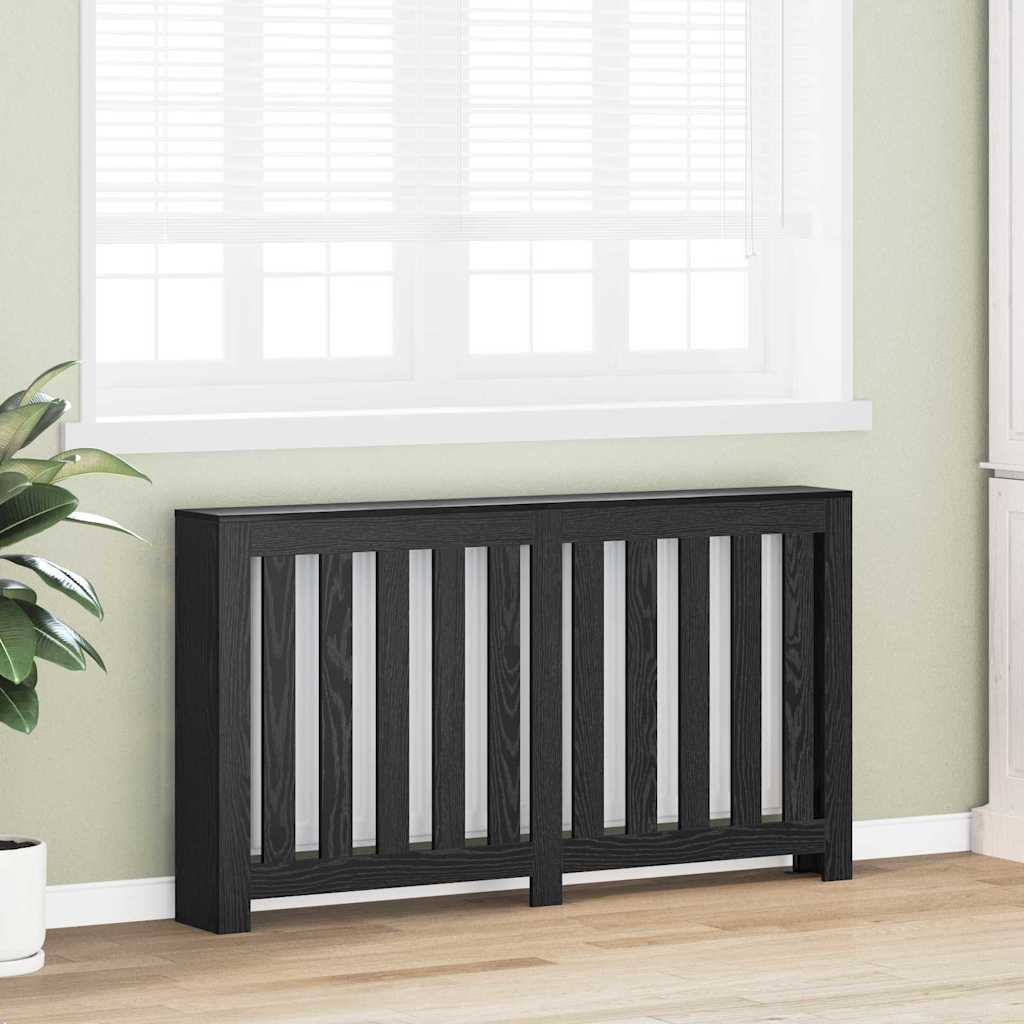 VidaXL Radiatorafdekking Zwart Eiken 149 x 20 x 82 cm