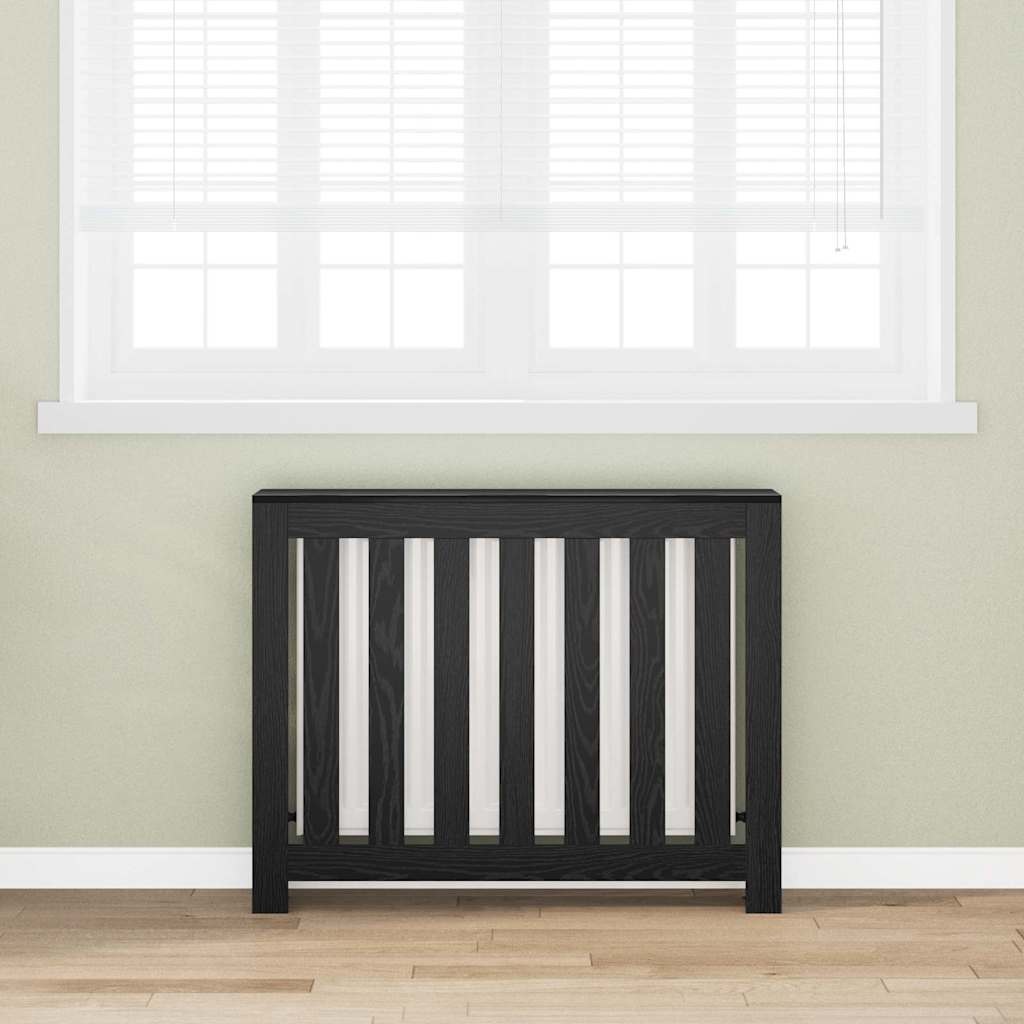 VidaXL Radiatorafdekking Zwart Eiken 104 x 20 x 82 cm