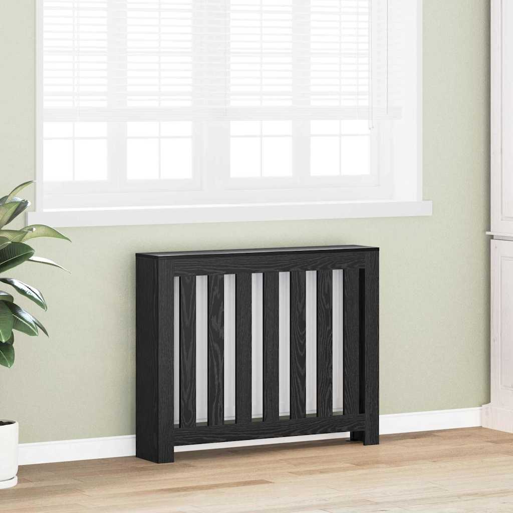 VidaXL Radiatorafdekking Zwart Eiken 104 x 20 x 82 cm