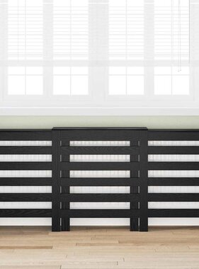 VidaXL Radiatorafdekking Zwart Eiken 205 x 21.5 x 83.5 cm