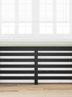 VidaXL Radiatorafdekking Zwart Eiken 175 x 20 x 82 cm