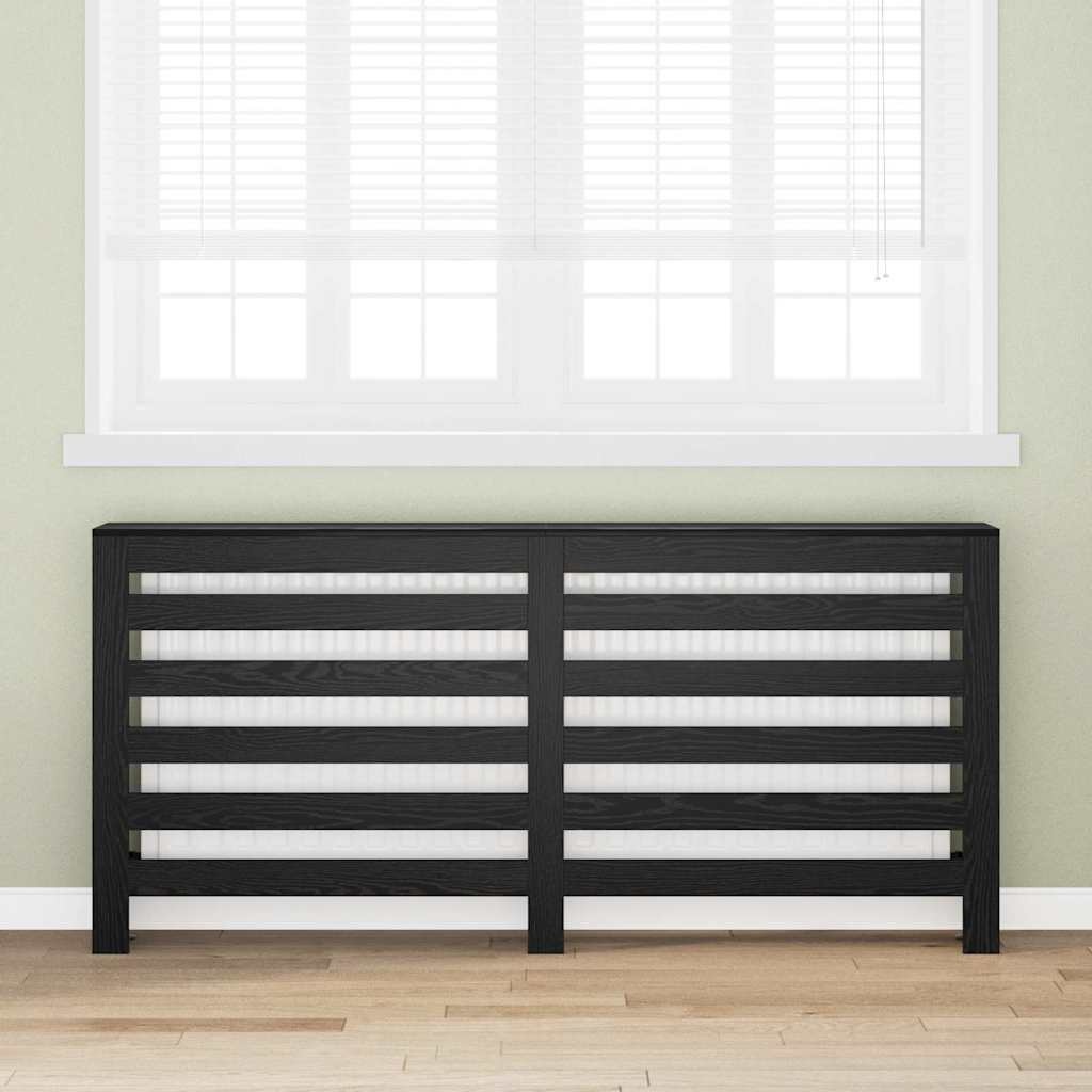 VidaXL Radiatorafdekking Zwart Eiken 175 x 20 x 82 cm