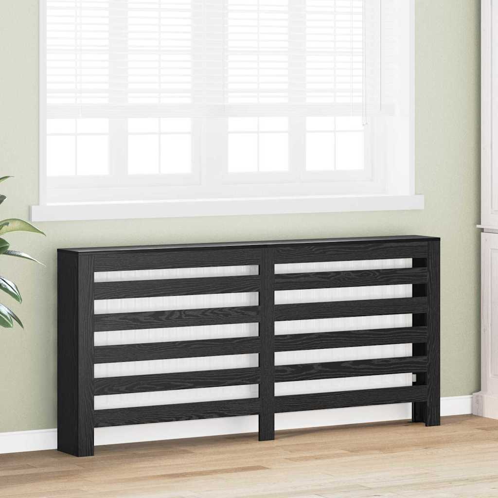 VidaXL Radiatorafdekking Zwart Eiken 175 x 20 x 82 cm