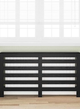 VidaXL Radiatorafdekking Zwart Eiken 149 x 20 x 82 cm