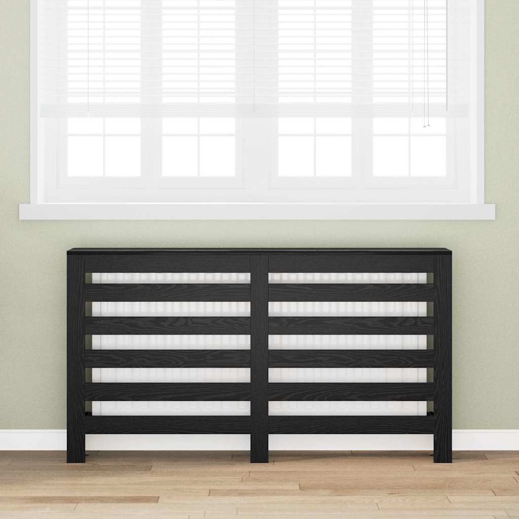 VidaXL Radiatorafdekking Zwart Eiken 149 x 20 x 82 cm