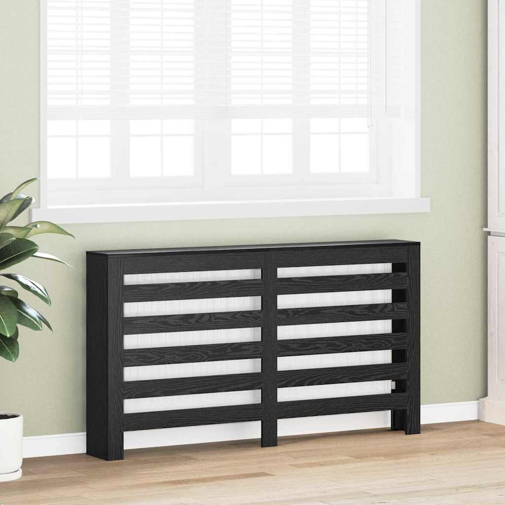 VidaXL Radiatorafdekking Zwart Eiken 149 x 20 x 82 cm