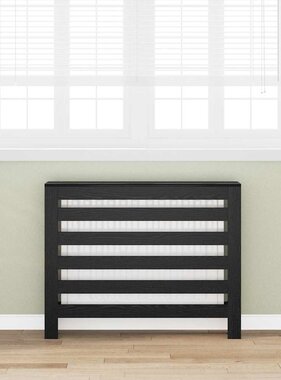 VidaXL Radiatorafdekking Zwart Eiken 104 x 20 x 82 cm