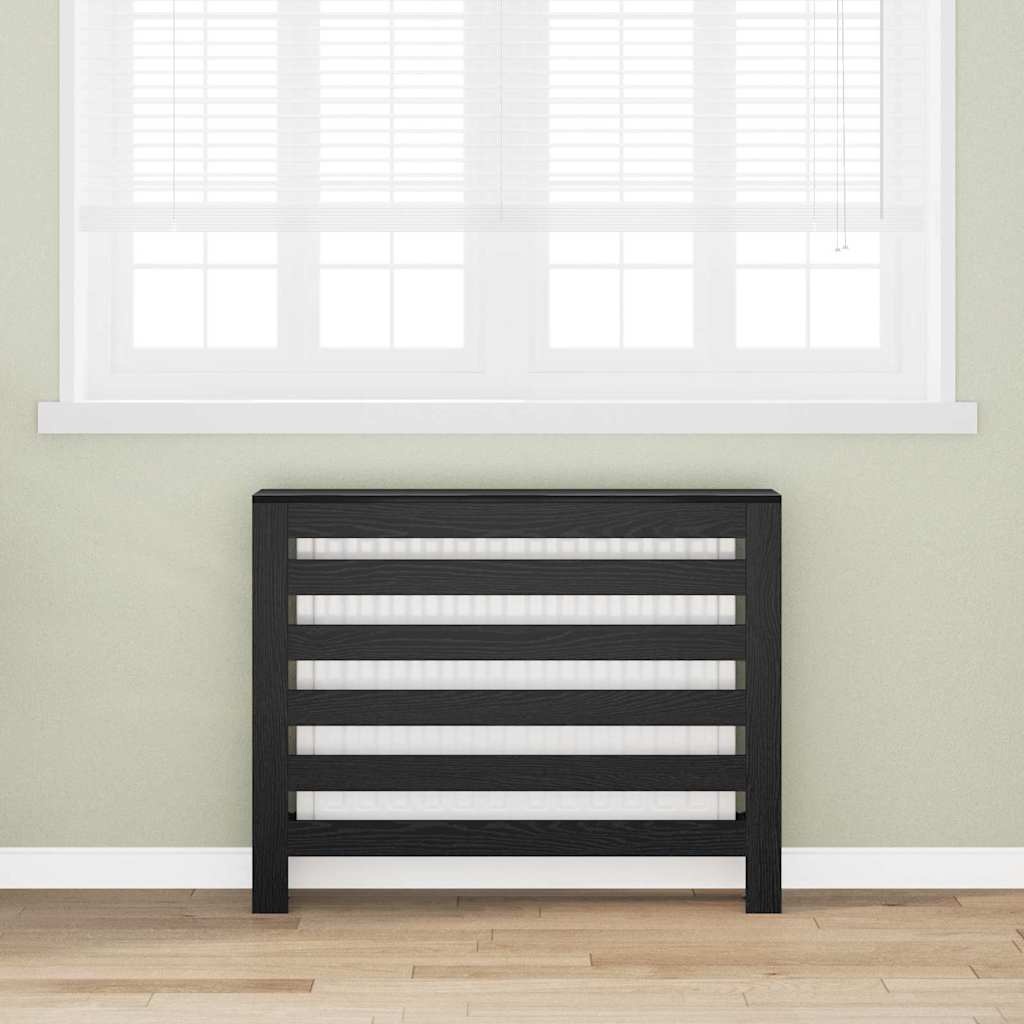 VidaXL Radiatorafdekking Zwart Eiken 104 x 20 x 82 cm