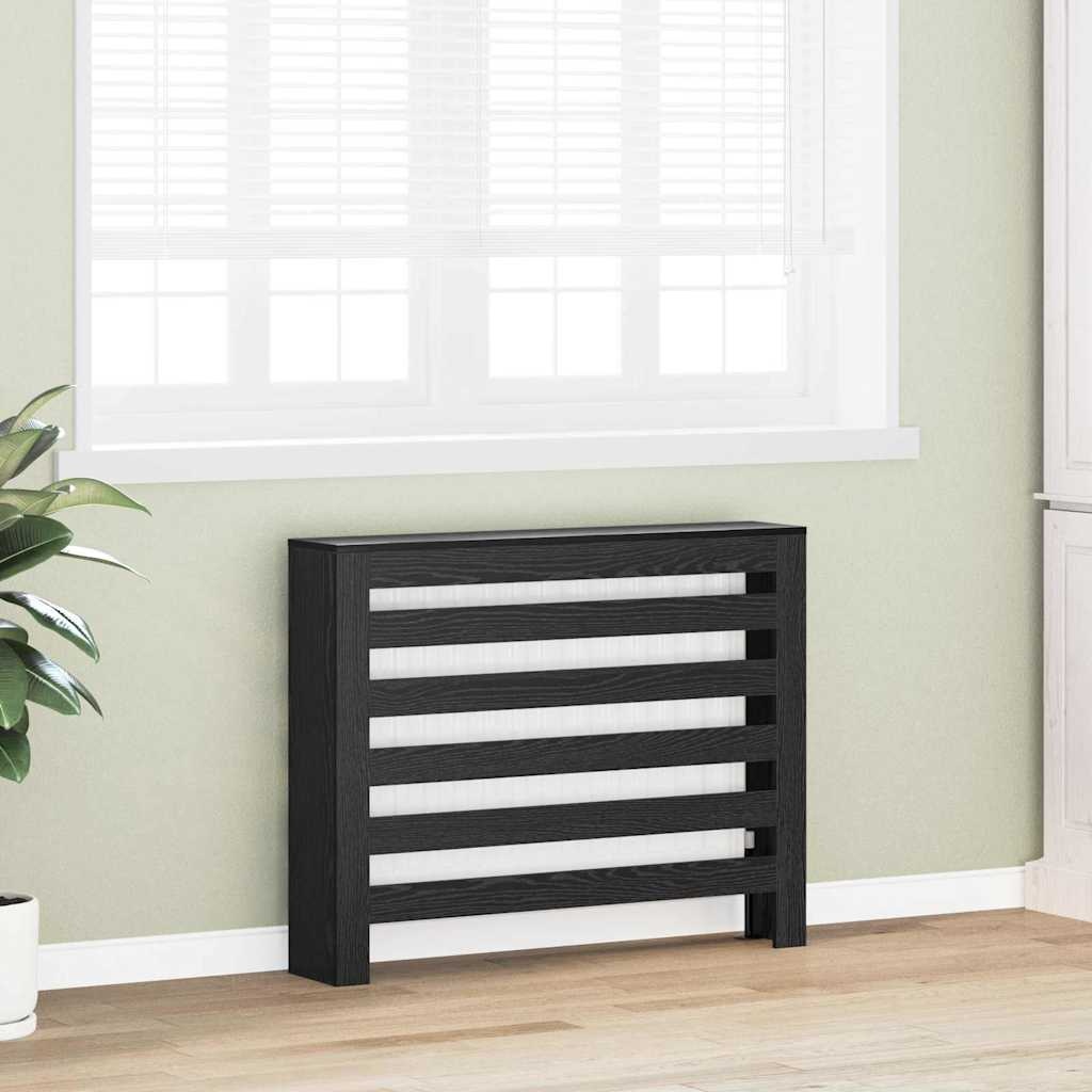 VidaXL Radiatorafdekking Zwart Eiken 104 x 20 x 82 cm