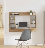 VidaXL Aan de muur bevestigd bureau met plank artisanaal eikenkleurig