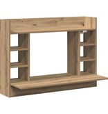 VidaXL Aan de muur bevestigd bureau met plank artisanaal eikenkleurig