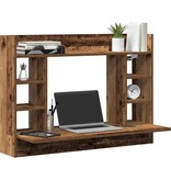 VidaXL Aan de muur bevestigd bureau Oud hout 105 x 48 x 75 cm