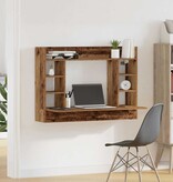 VidaXL Aan de muur bevestigd bureau Oud hout 105 x 48 x 75 cm