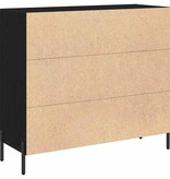 VidaXL Dressoir Zwart eiken 90 x 34 x 80 cm Bewerkt hout