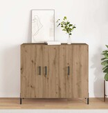 VidaXL Dressoir artisanaal eikenkleurig 90 x 34 x 80 cm Bewerkt hout