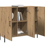 VidaXL Dressoir artisanaal eikenkleurig 90 x 34 x 80 cm Bewerkt hout