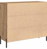 VidaXL Dressoir artisanaal eikenkleurig 90 x 34 x 80 cm Bewerkt hout