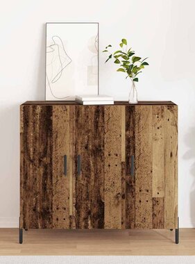VidaXL Dressoir Oud hout 90 x 34 x 80 cm Bewerkt hout