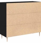 VidaXL Dressoir Zwart eiken 90 x 34 x 80 cm Bewerkt hout