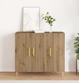 VidaXL Dressoir artisanaal eikenkleurig 90 x 34 x 80 cm Bewerkt hout