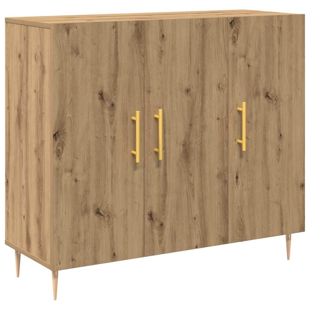 VidaXL Dressoir artisanaal eikenkleurig 90 x 34 x 80 cm Bewerkt hout