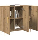 VidaXL Dressoir artisanaal eikenkleurig 90 x 34 x 80 cm Bewerkt hout