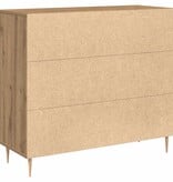 VidaXL Dressoir artisanaal eikenkleurig 90 x 34 x 80 cm Bewerkt hout