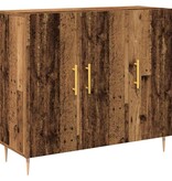 VidaXL Dressoir Oud hout 90 x 34 x 80 cm Bewerkt hout