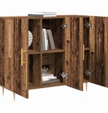 VidaXL Dressoir Oud hout 90 x 34 x 80 cm Bewerkt hout