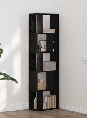 VidaXL Boekenkast Zwart eiken 45 x 23.5 x 162.5 cm Bewerkt hout