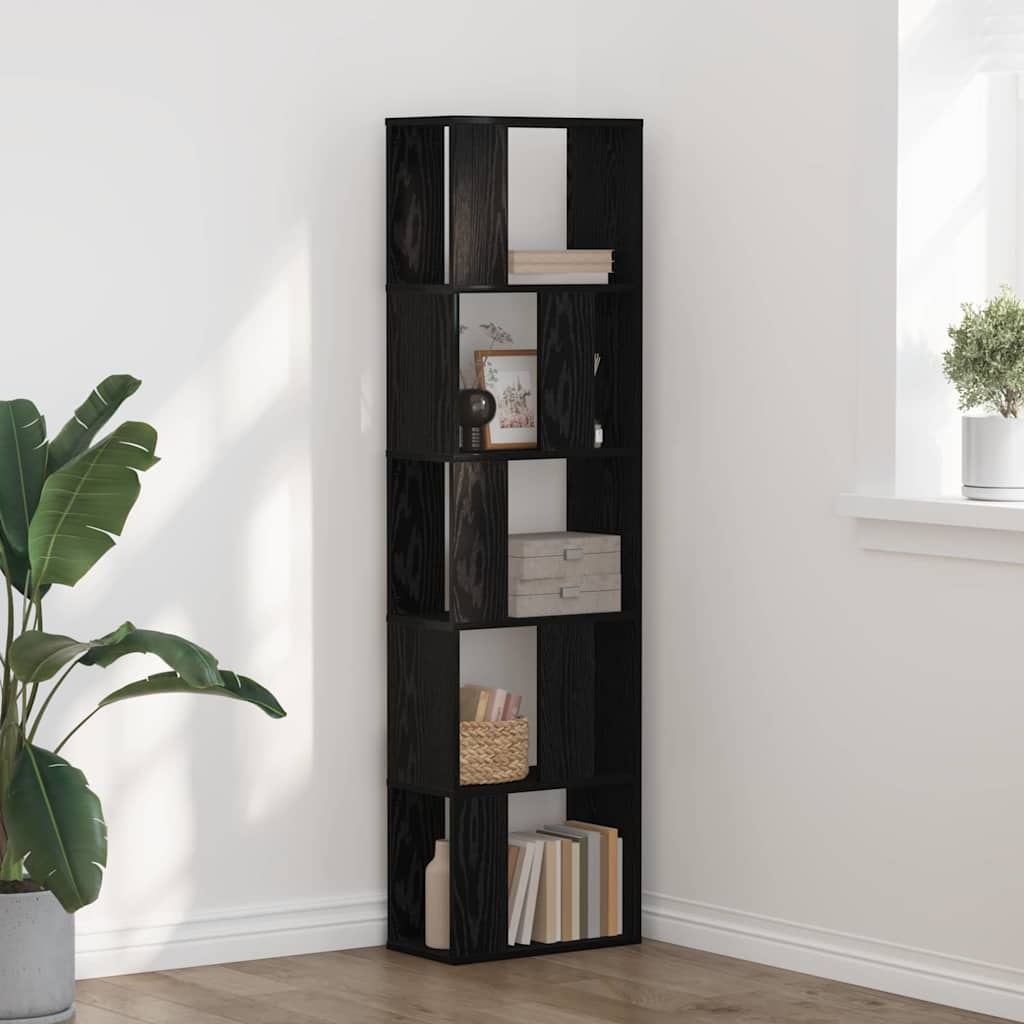 VidaXL Boekenkast Zwart eiken 45 x 23.5 x 162.5 cm Bewerkt hout