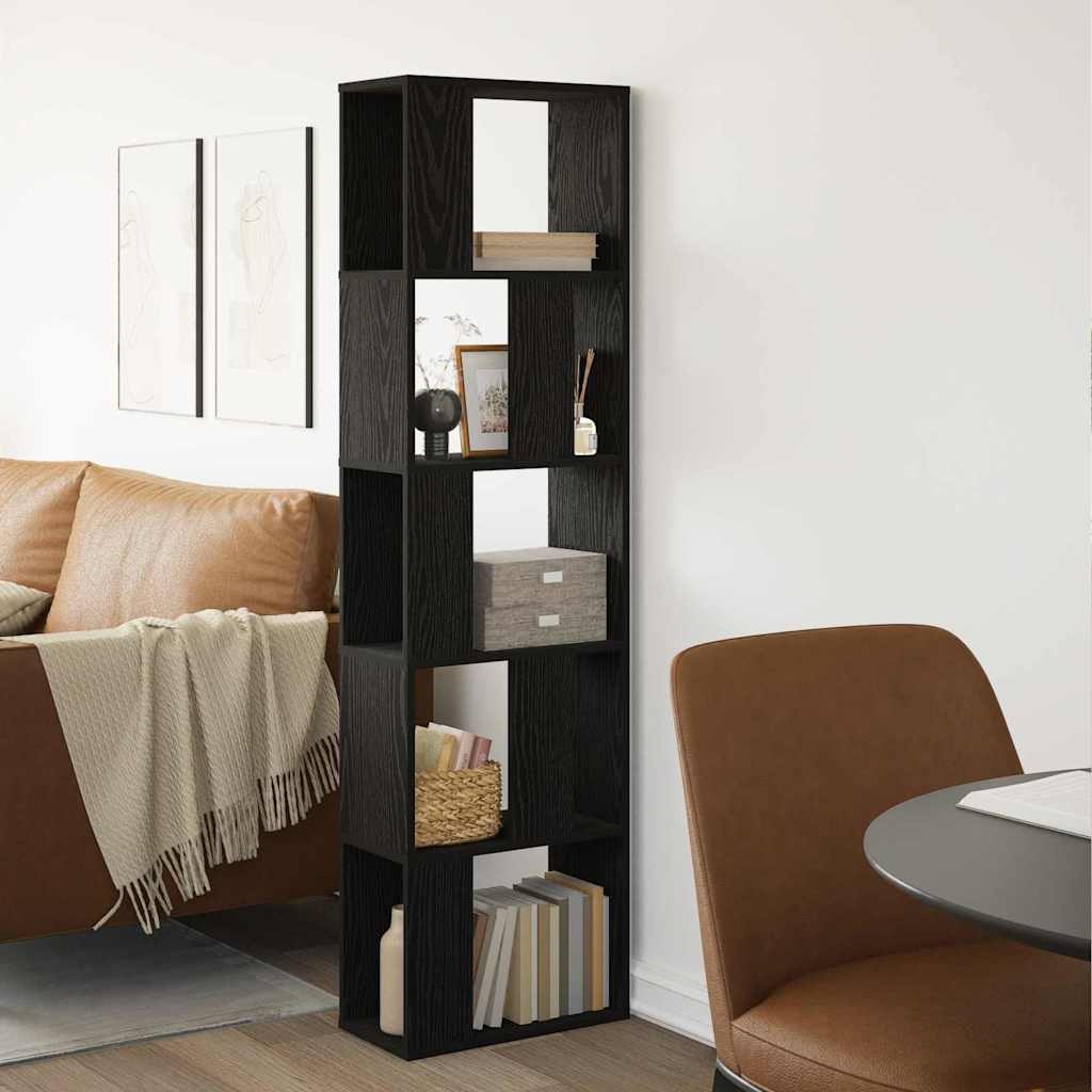 VidaXL Boekenkast Zwart eiken 45 x 23.5 x 162.5 cm Bewerkt hout